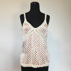 Y2K American Eagle Outfitters Silk and Lace Floral Tank Top, 8